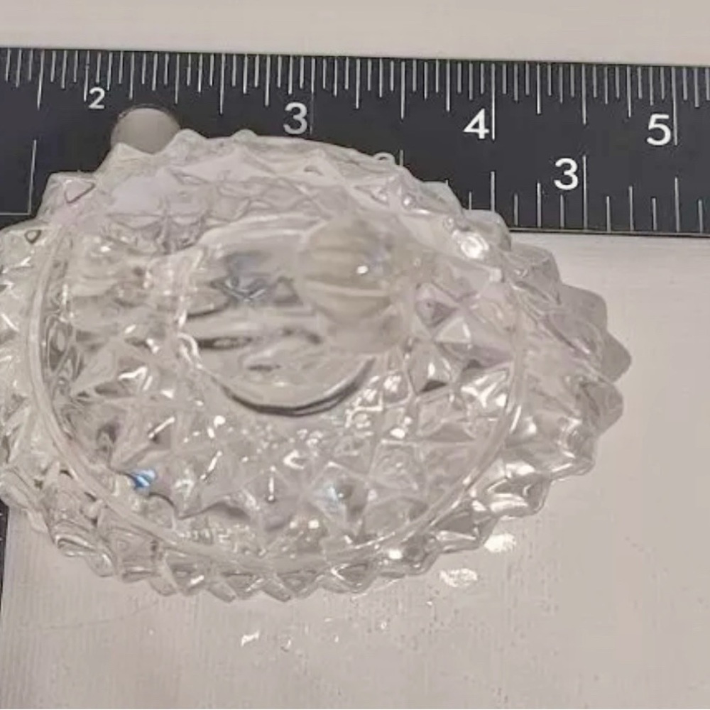 Vintage Clear Crystal Class Small Trinket Dish Storage Ashtray Retro Decor MCM - Picture 4 of 7
